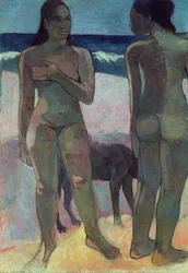 Dos mujeres tahitianas en la playa, 1891